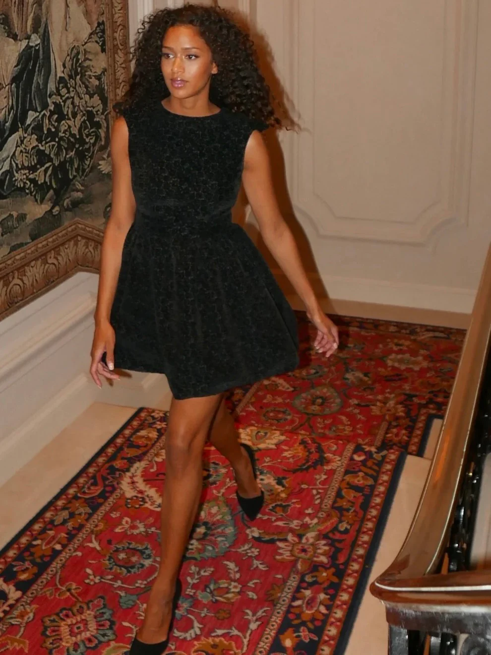 'COCO' CINCHED WAIST COCKTAIL MINI DRESS BLACK - Image 3