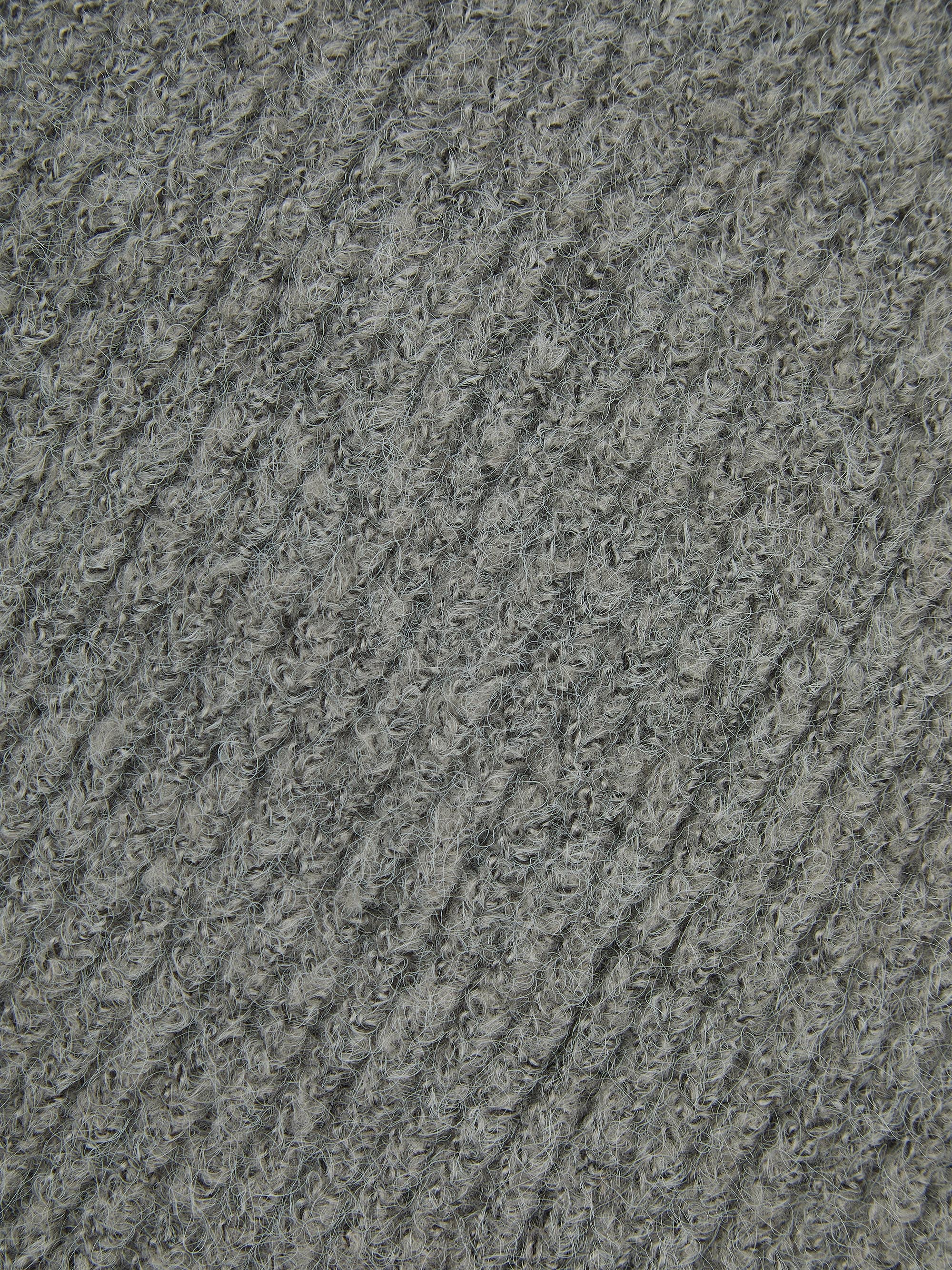 'CALME' TEXTURED KNIT V-NECK T-SHIRT GREY - Image 5