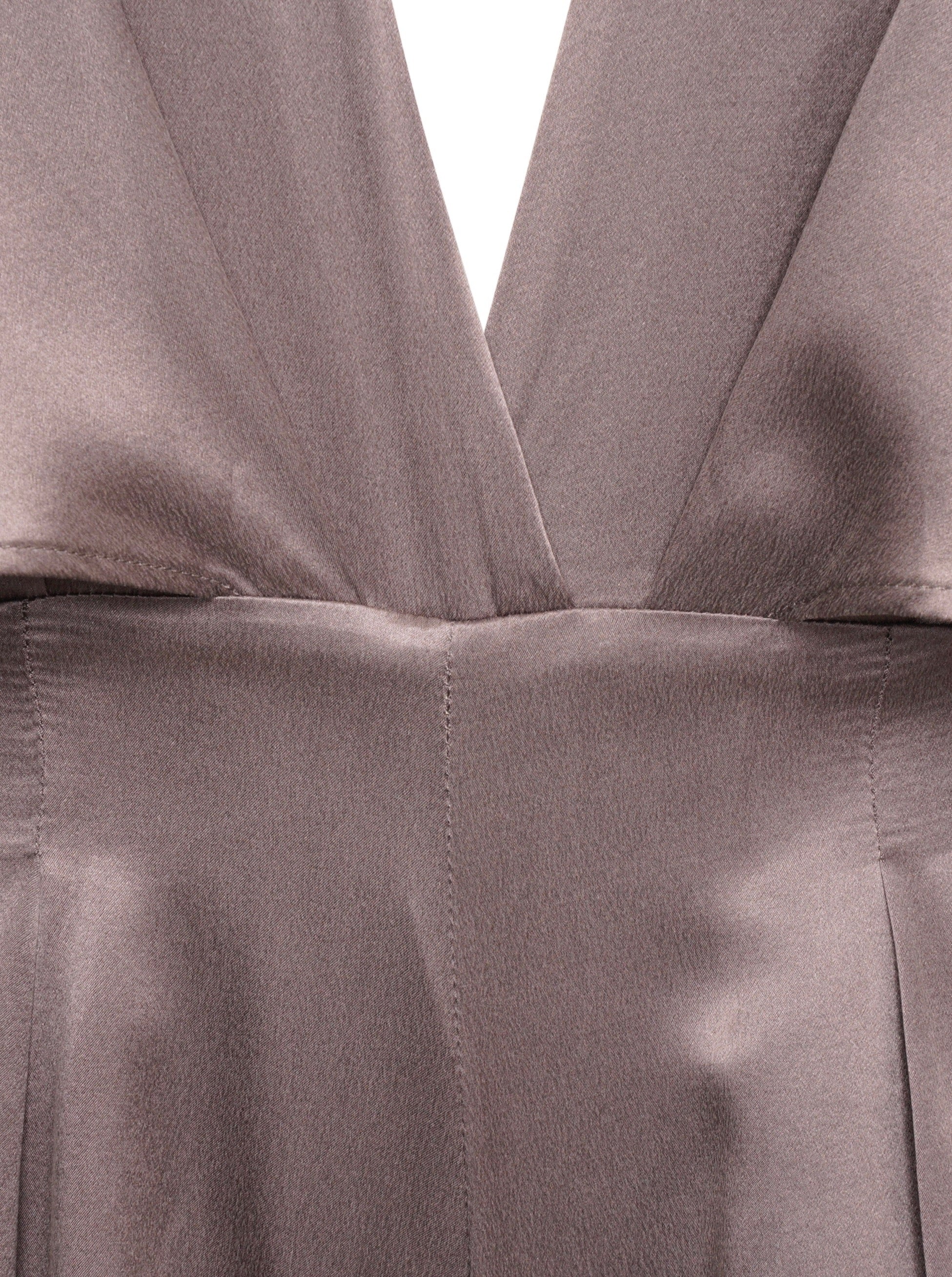 'DAHLIA' SILK CAPE BACK PLUNGE PLAYSUIT GREY - Image 4