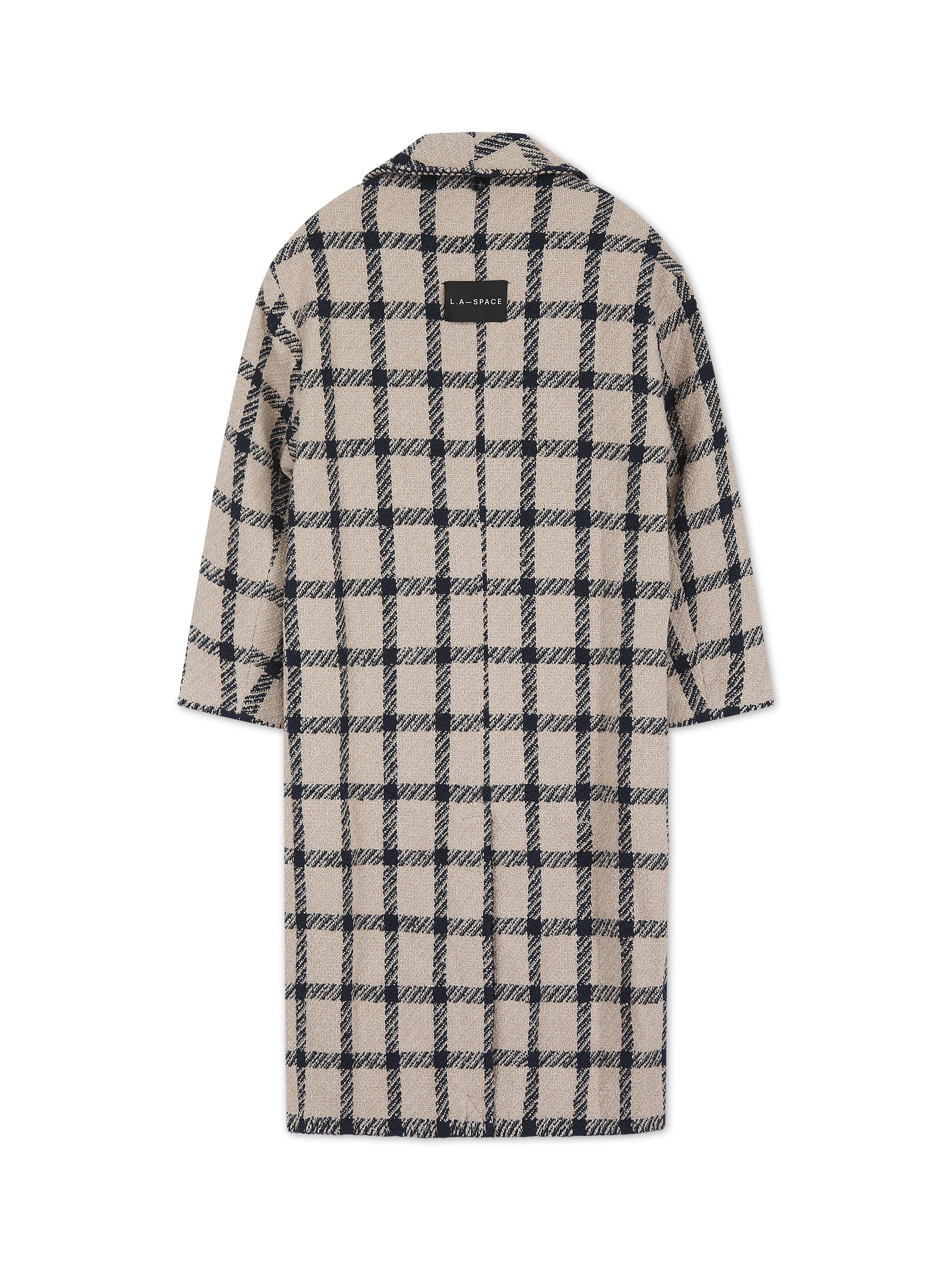 'BOHÉME' LONGLINE BLANKET STITCH OVERCOAT BEIGE - Image 6