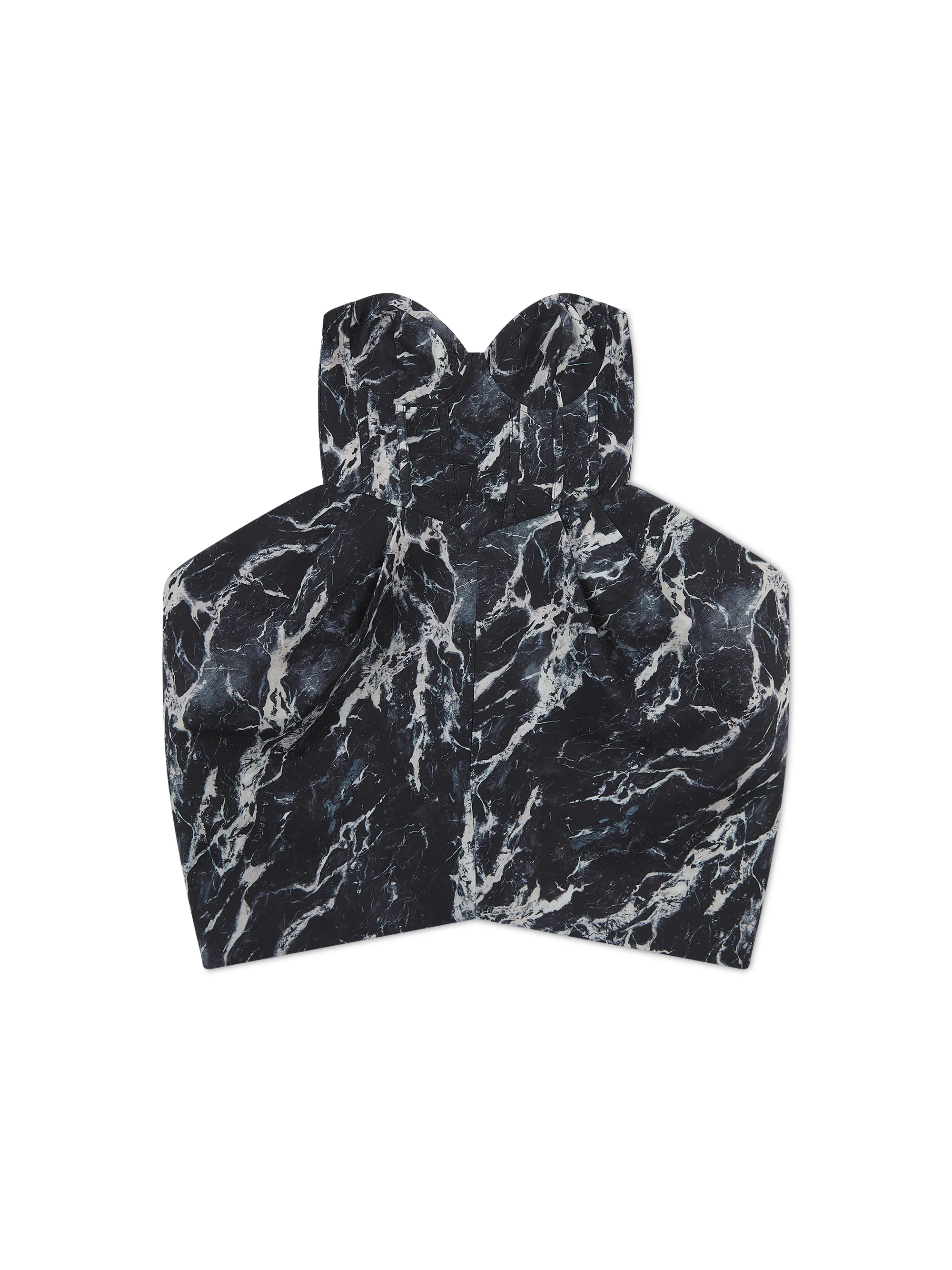 'ANASTASIA' MARBLE PRINT BUSTIER HOURGLASS MINI DRESS WITH DETACHABLE SLEEVES - Image 3