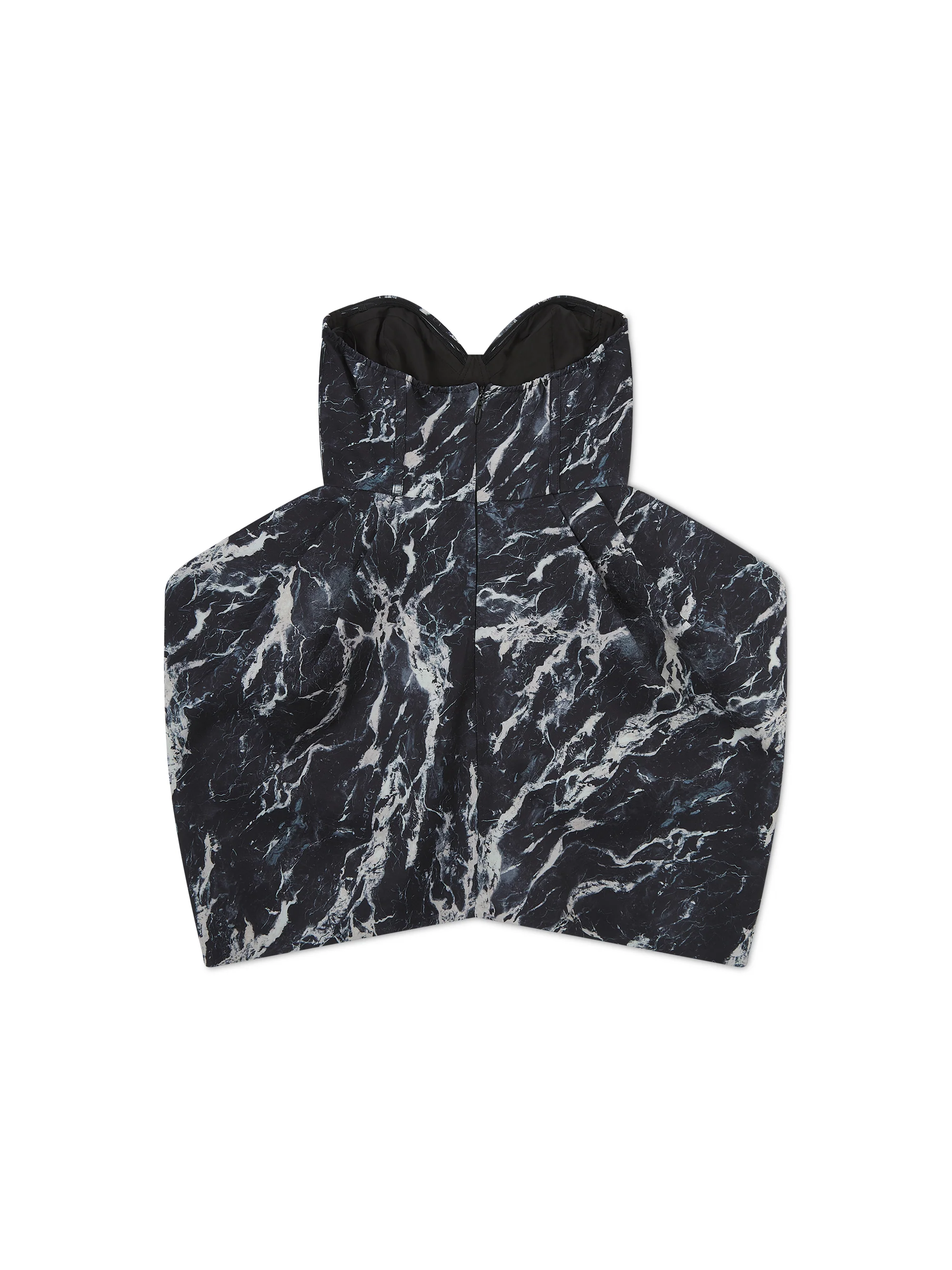 'ANASTASIA' MARBLE PRINT BUSTIER HOURGLASS MINI DRESS WITH DETACHABLE SLEEVES - Image 4