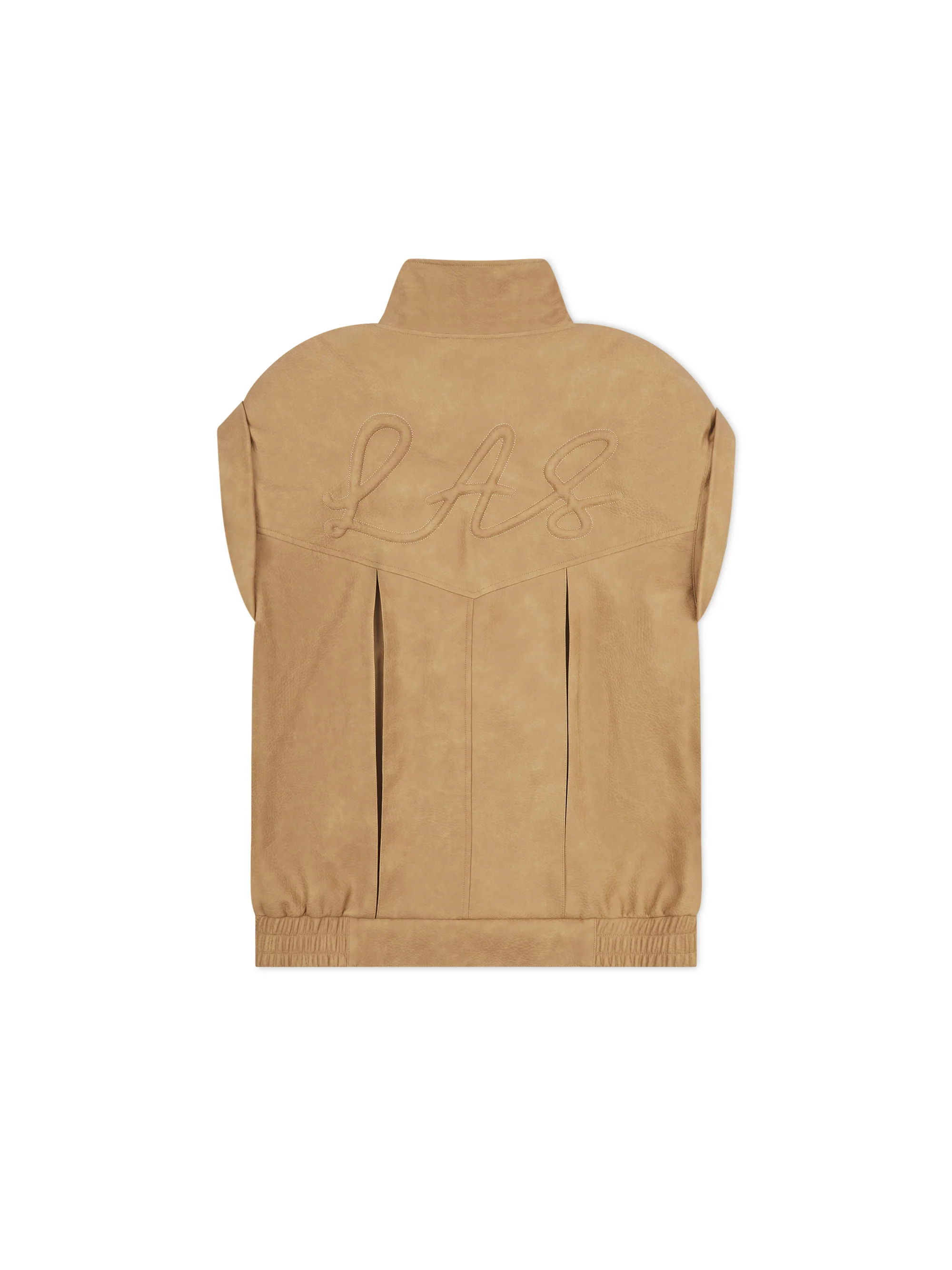 'SIENNA' FAUX LEATHER OVERSIZED MULTI WAY JACKET CAMEL - Image 11