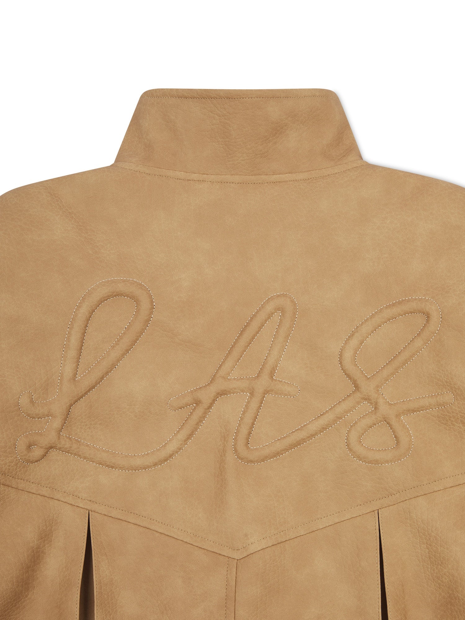 'SIENNA' FAUX LEATHER OVERSIZED MULTI WAY JACKET CAMEL - Image 7