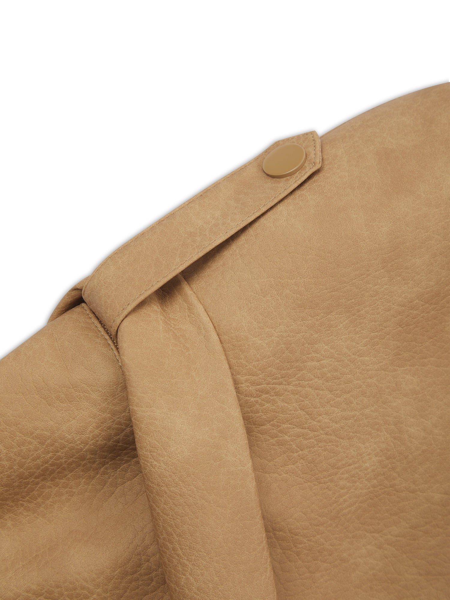 'SIENNA' FAUX LEATHER OVERSIZED MULTI WAY JACKET CAMEL - Image 8